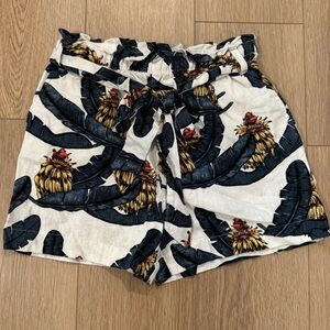 H&M Desmond & Dempsey Collab Tropical Linen Blend Short